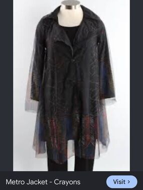 Kozan Metro Black Sheer Layered Long Sleeve Jacket Art to Wear